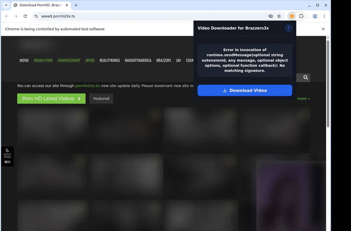 Brazzers3x Video Downloader browser extension screenshot 2