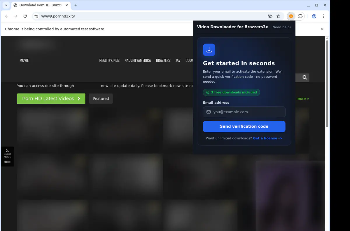 Brazzers3x Video Downloader browser extension screenshot 4